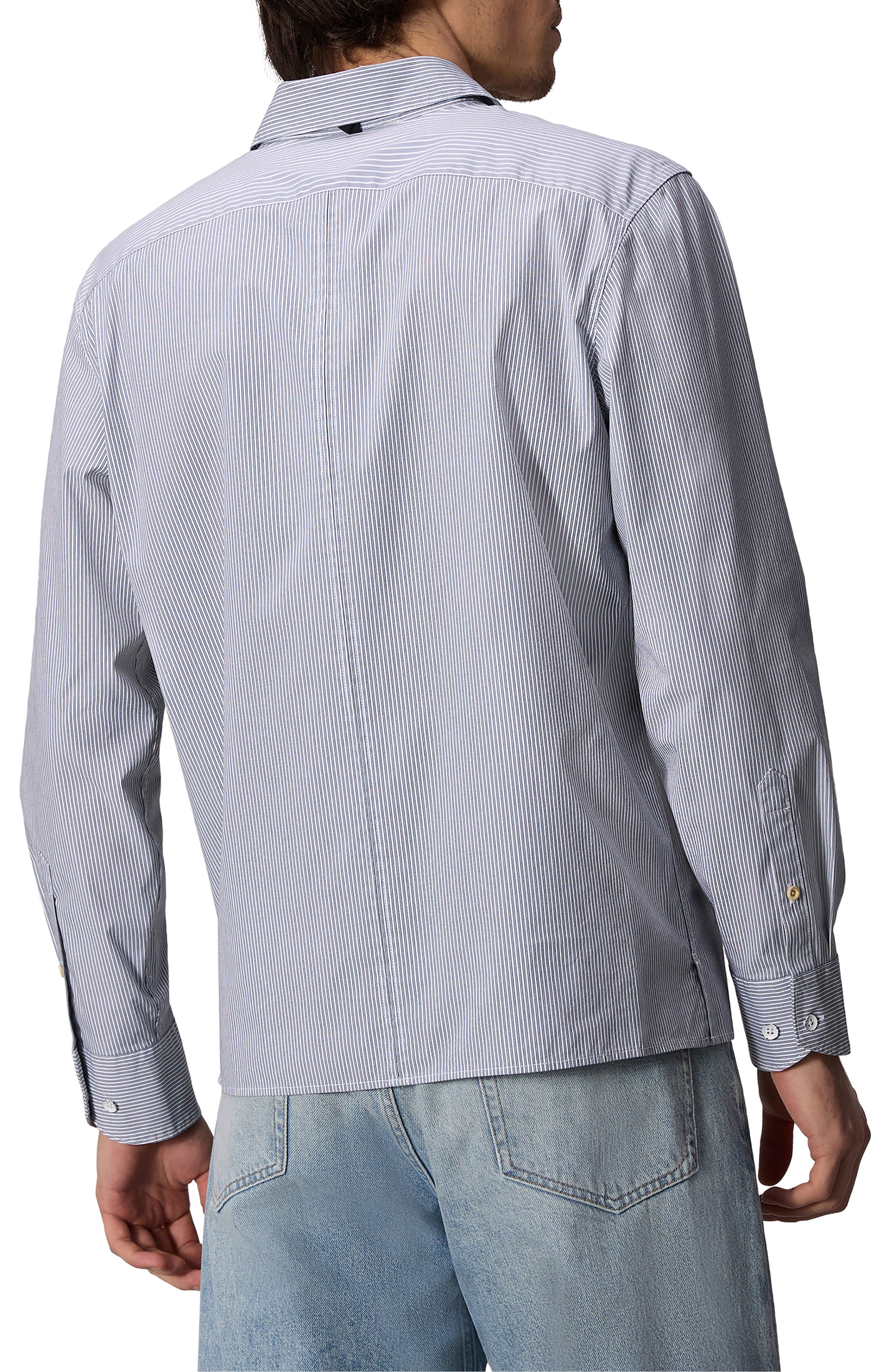 Dalton Mixed Stripe Hemp & Cotton Button-Up Shirt - 2