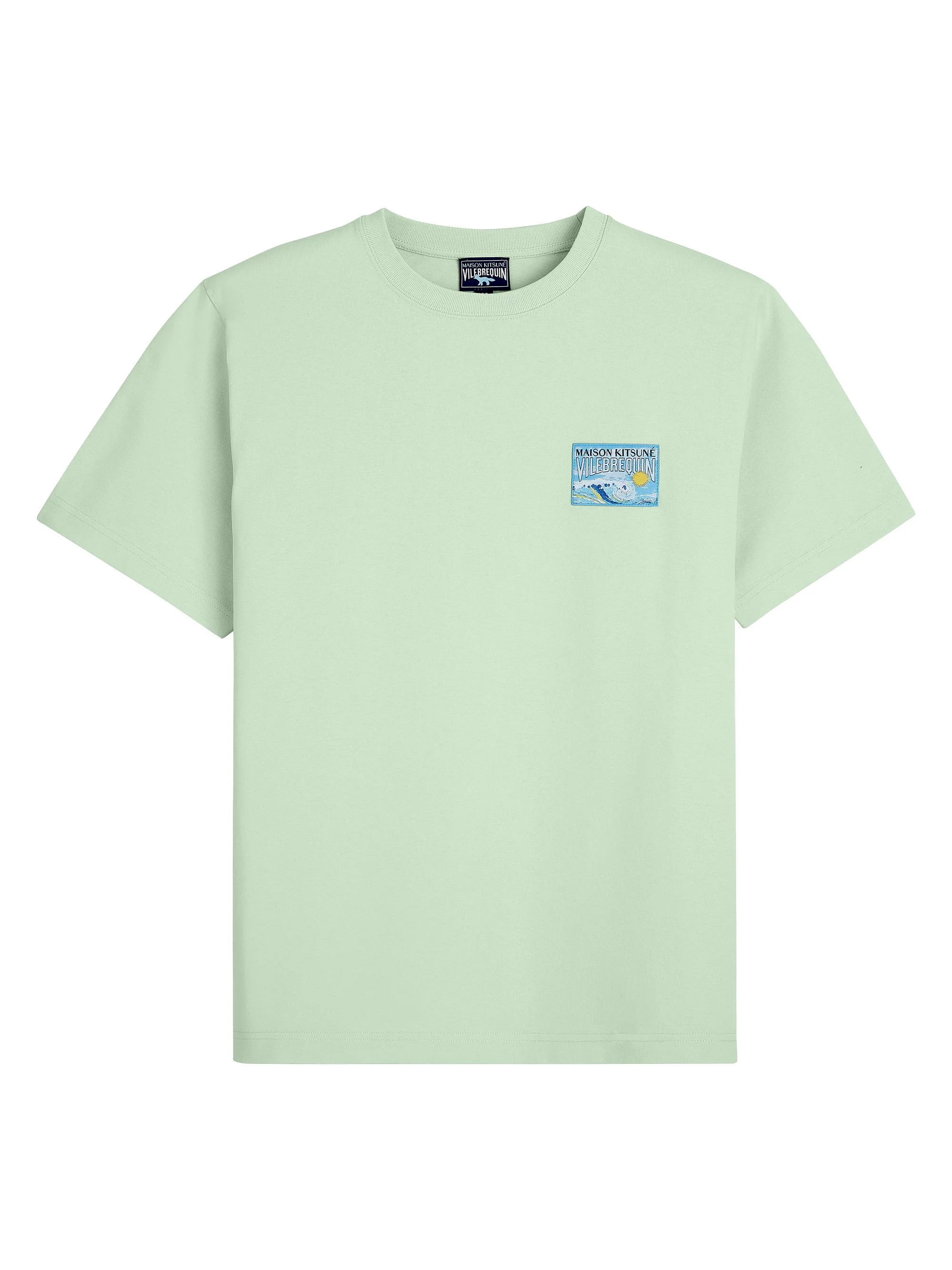 Men's x Maison Kitsuné Waves Cotton T-Shirt - Ice Blue - 1