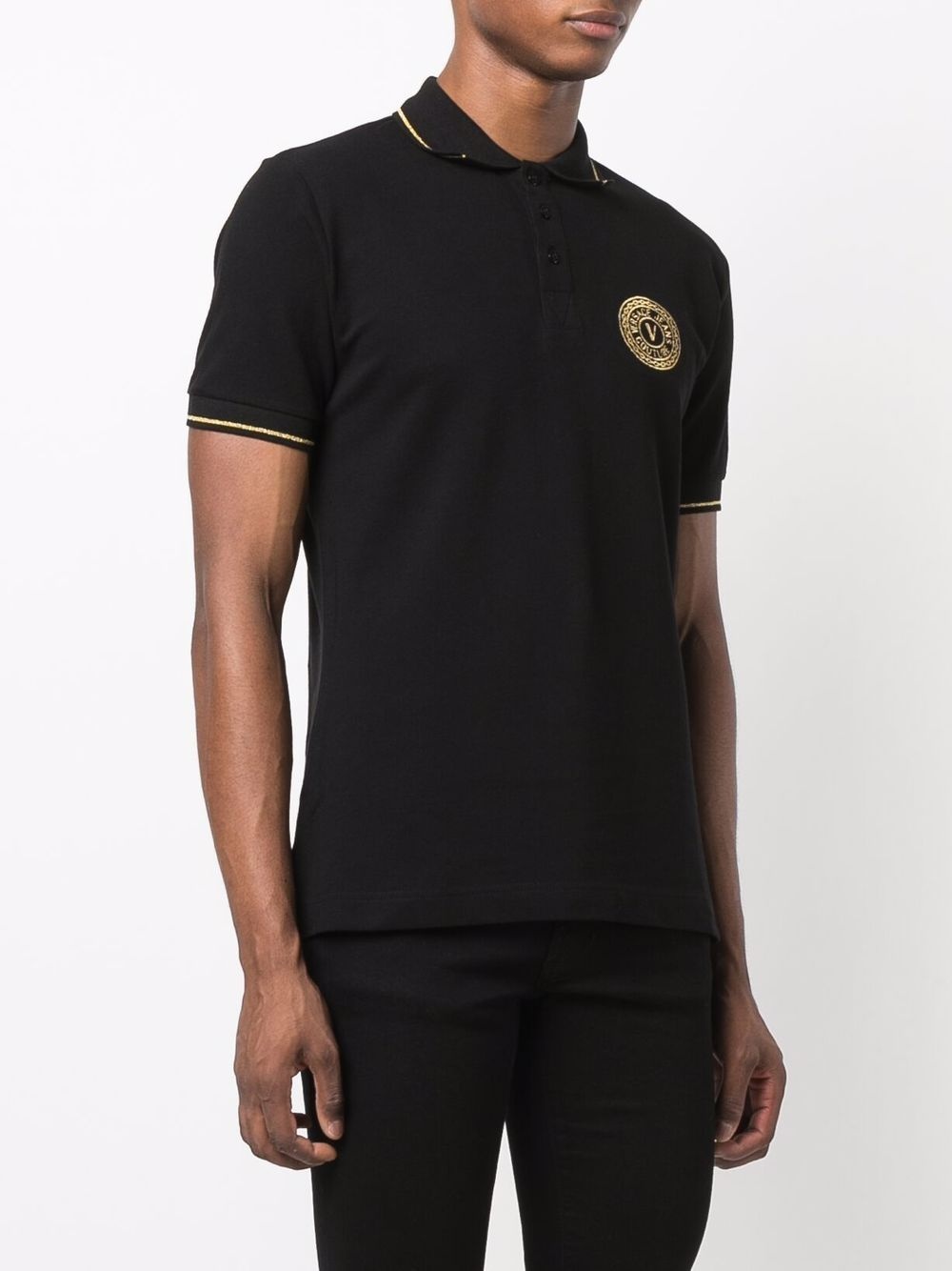 logo print polo shirt - 3