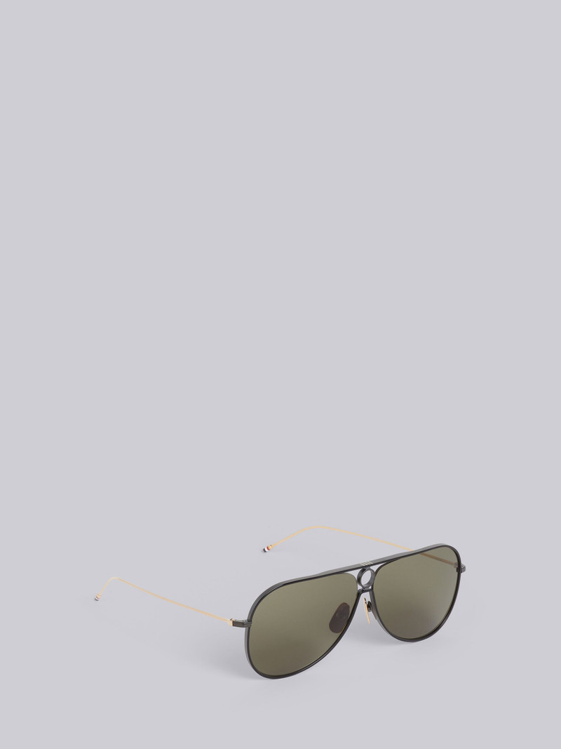 TB115 - Black Iron Aviator Sunglasses 4