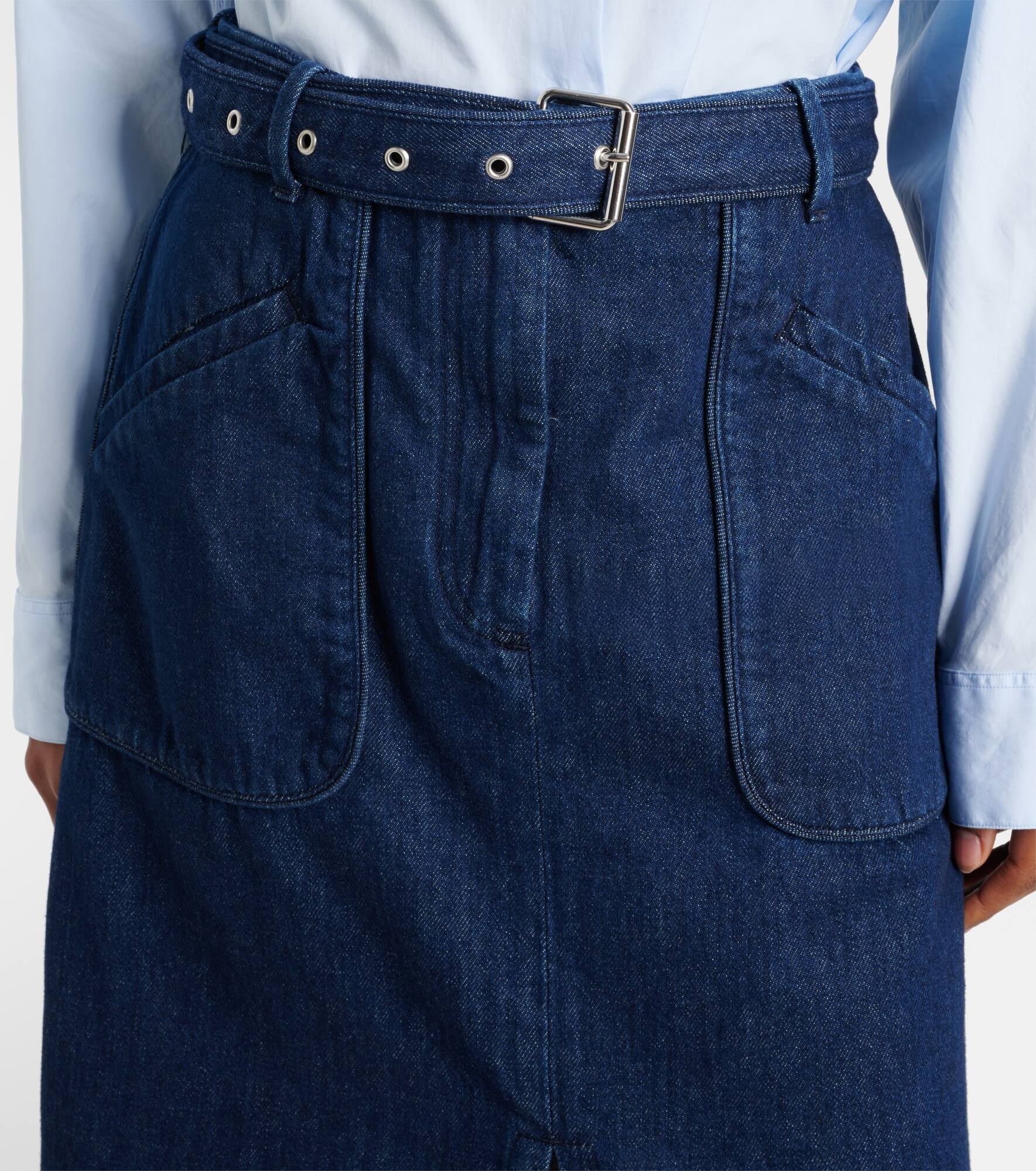 Denim midi skirt - 4