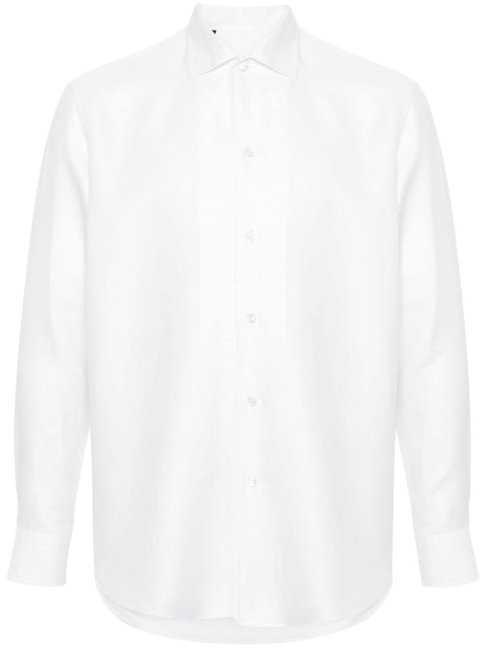 spread-collar twill-weave shirt - 1