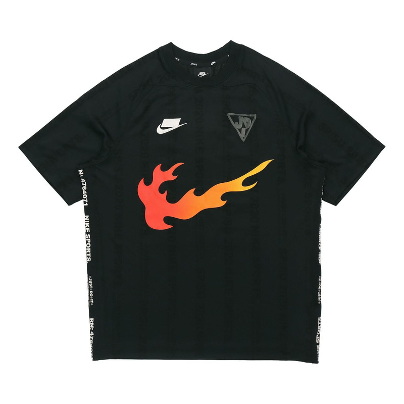 Nike Sportswear NSW Flame Logo Printing Jersey Black CJ5197-010 - 1