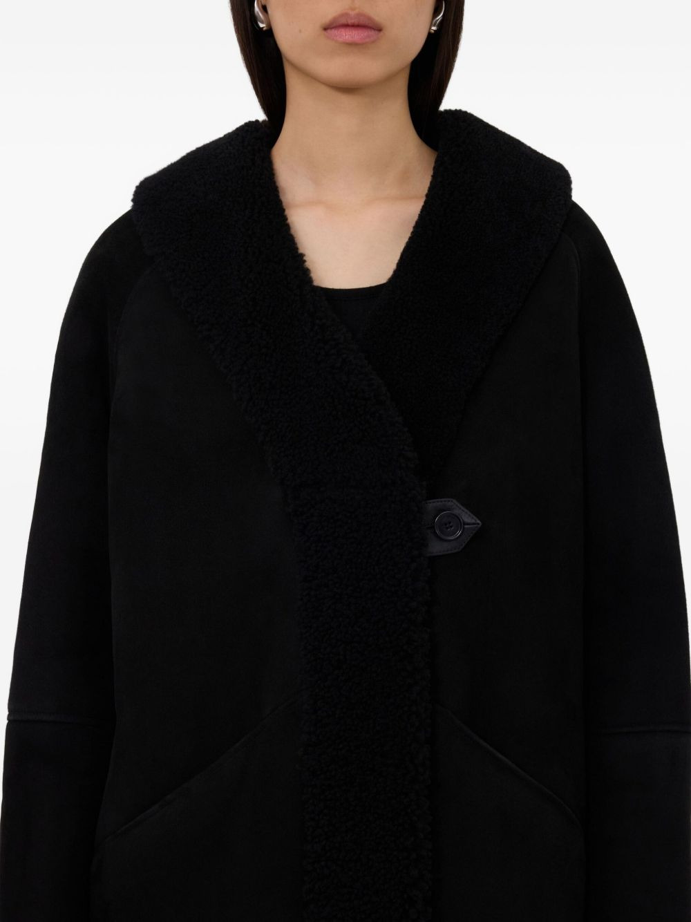Isak hooded shearling coat - 5