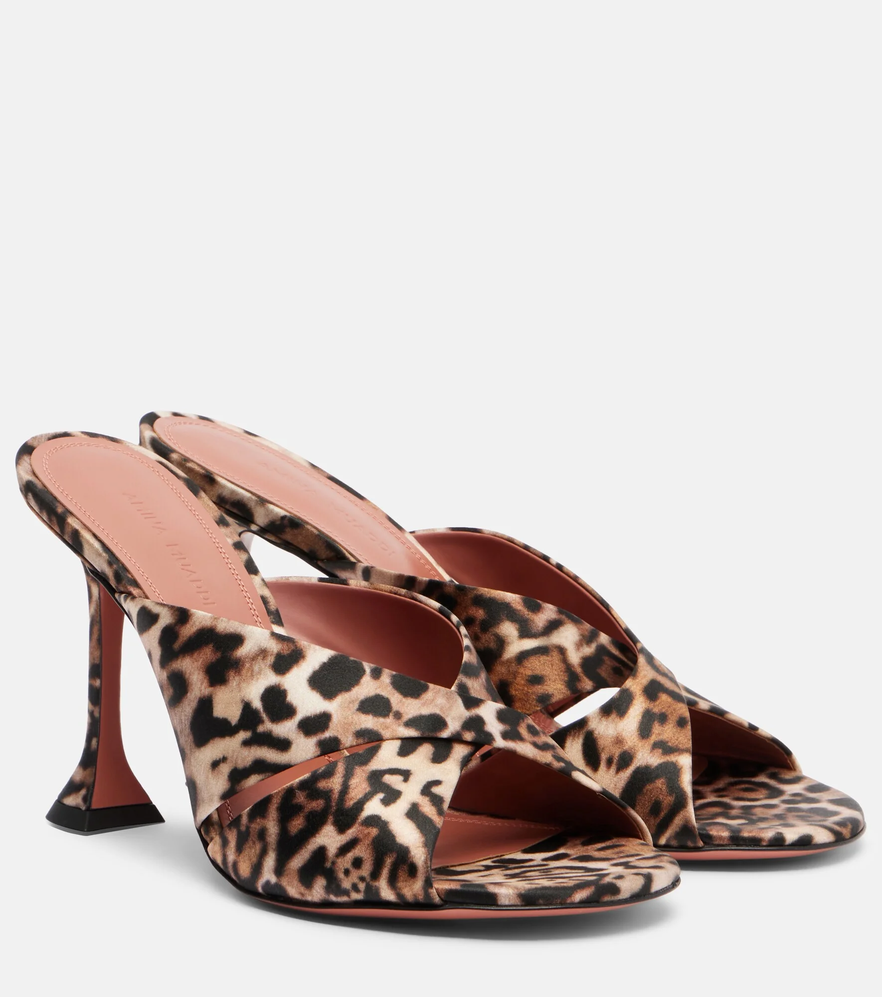 Salma leopard-print satin mules - 1