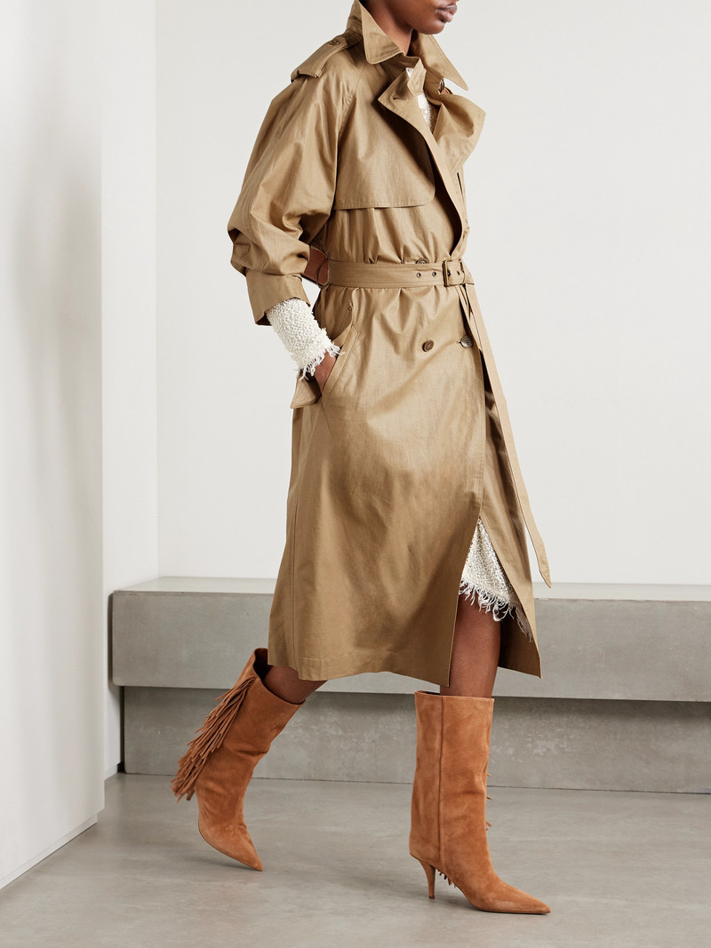 Isabel Marant Freanne Belted Double-breasted Linen-blend Trench Coat outlook
