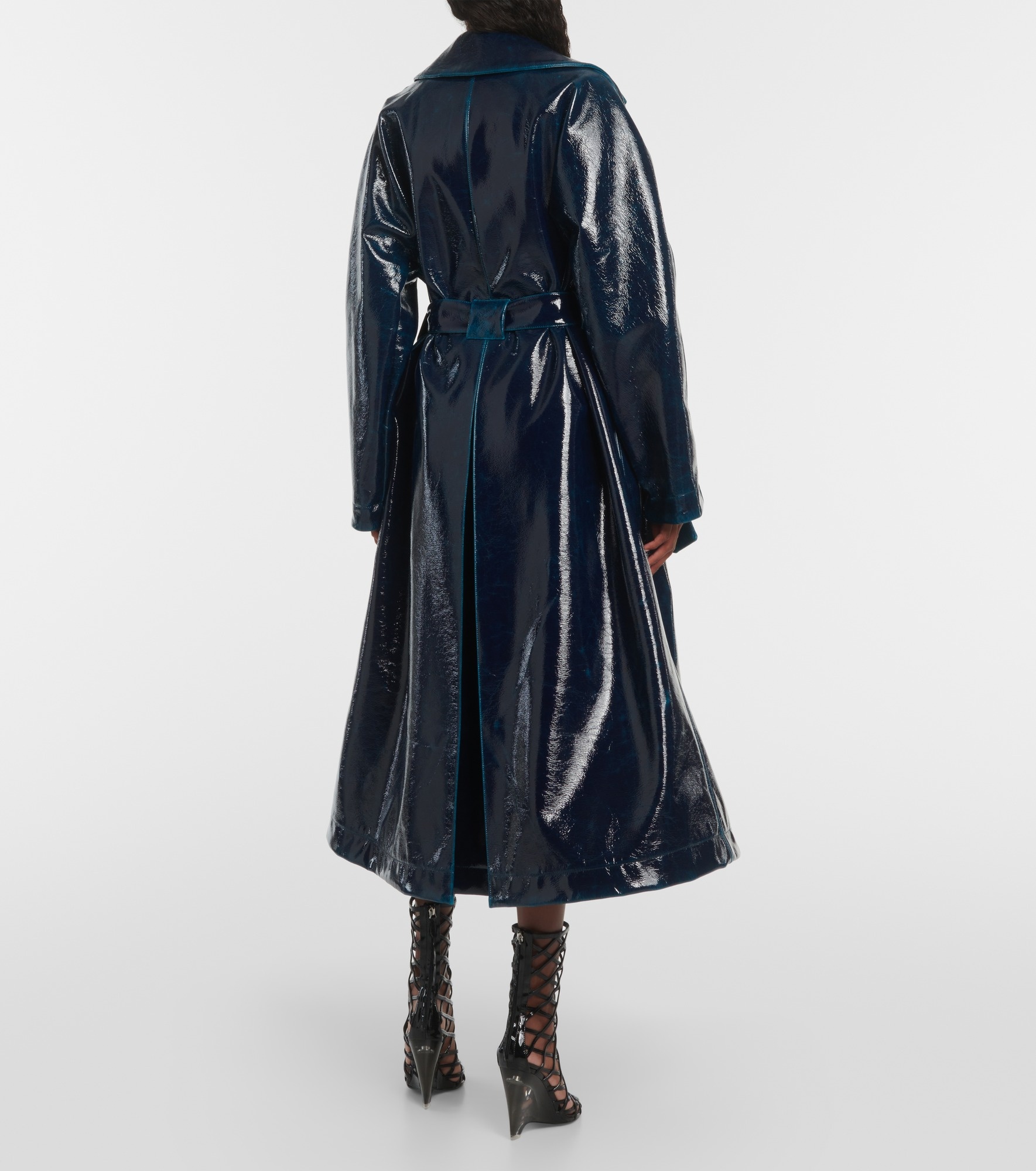 Coated wool trench coat - 3