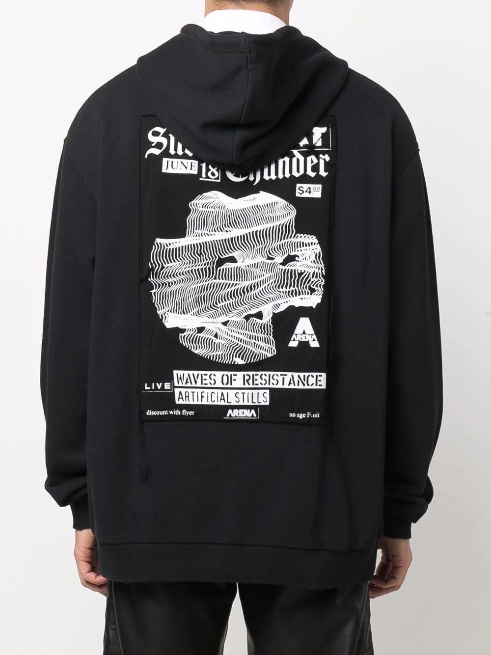 graphic-print cotton hoodie - 4