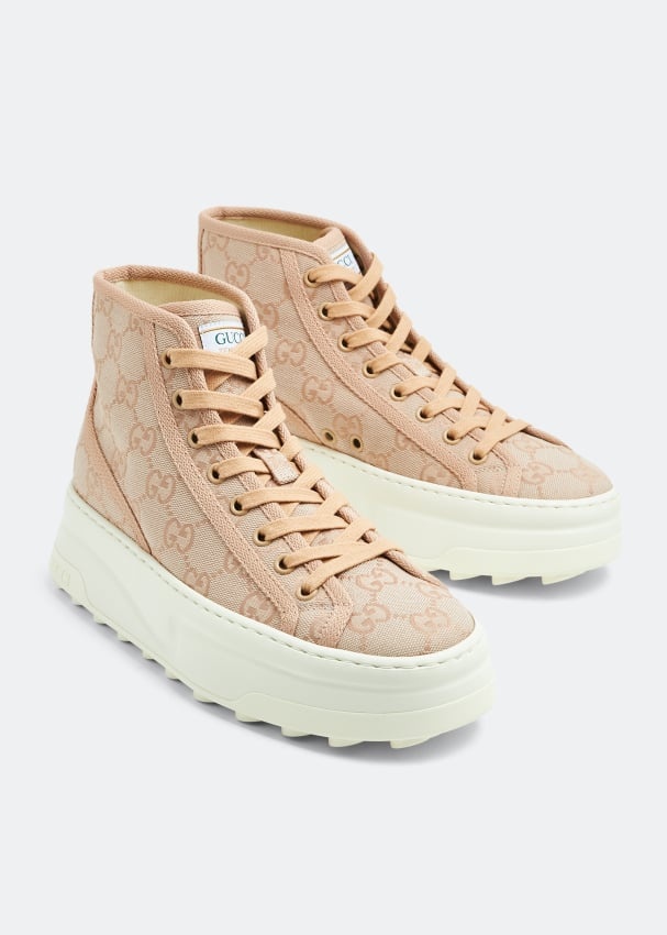 Gucci GG High Top Canvas Sneakers - 3