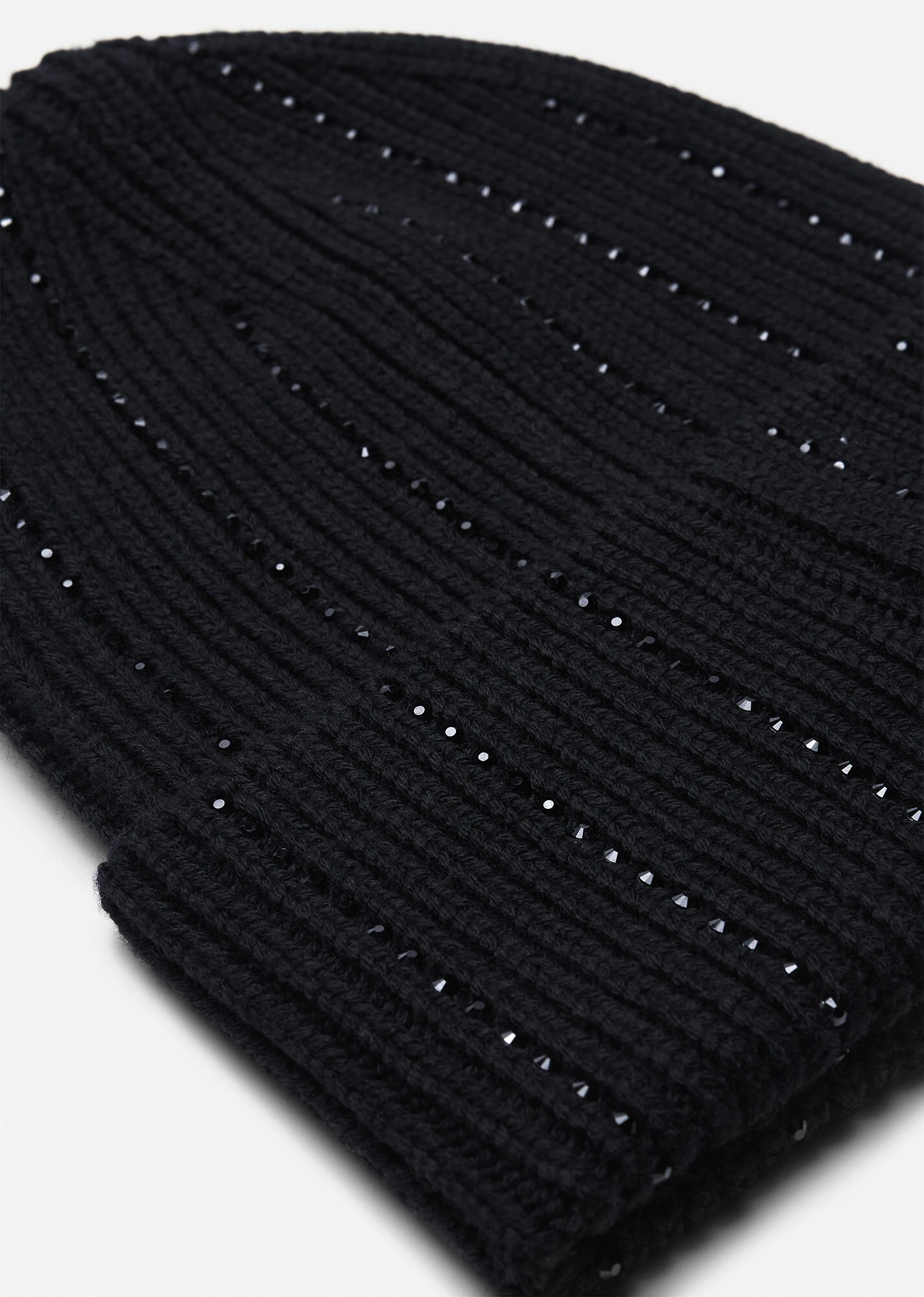Greca Crystal Ribbed Beanie - 2