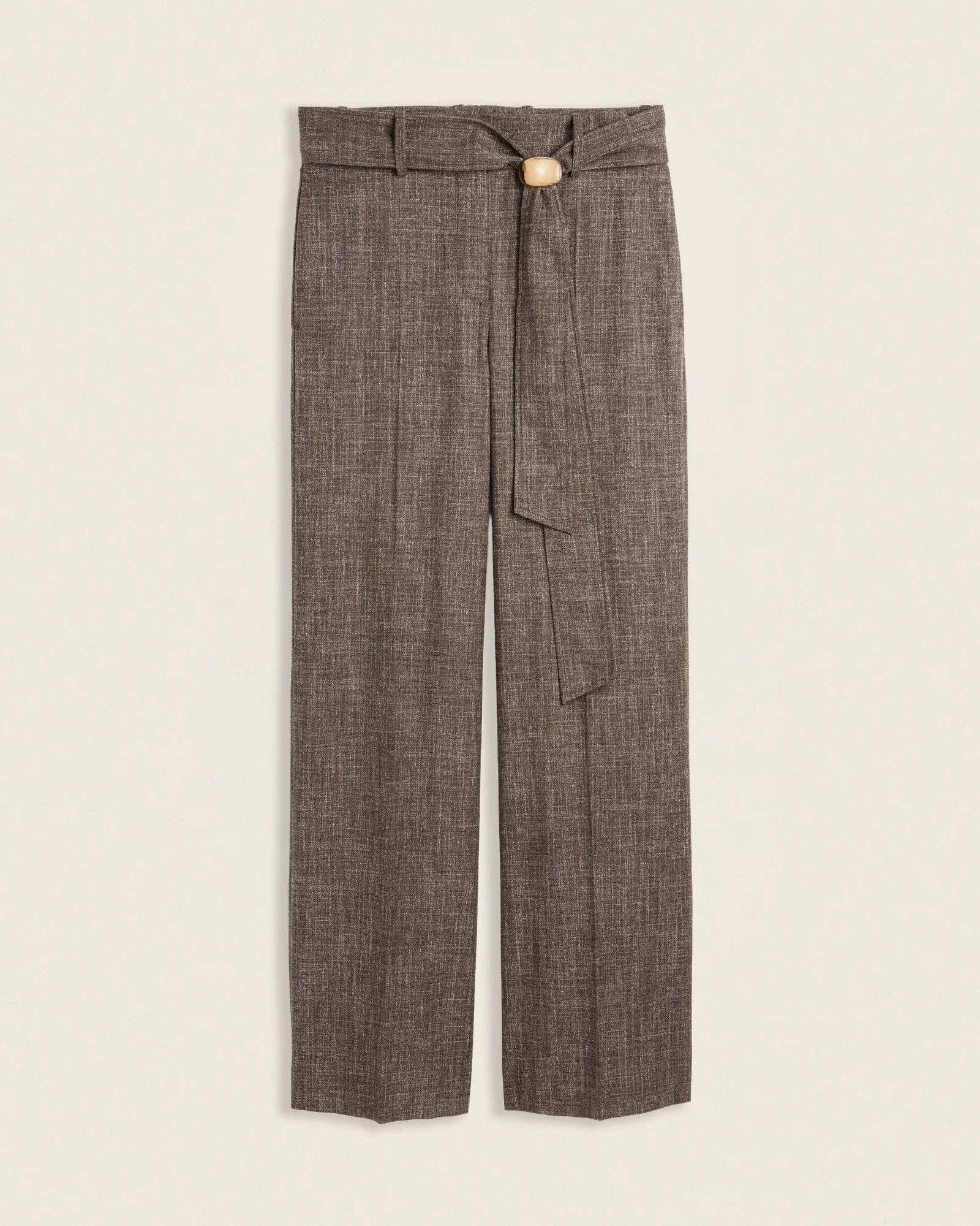 Wide-fit trousers in slub wool and cotton - 1