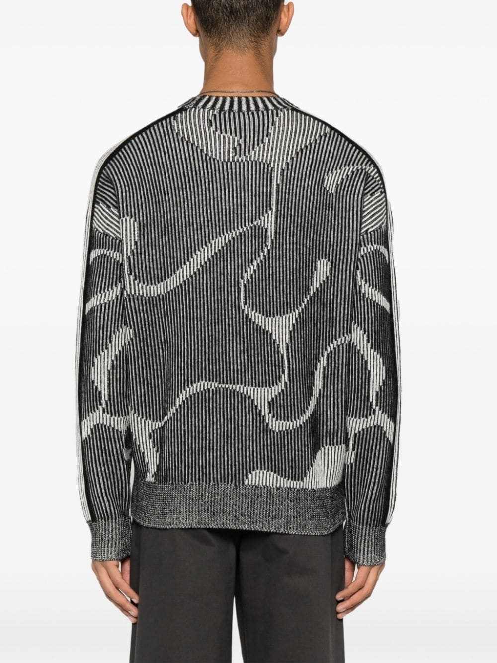 abstract-pattern wool jumper - 4