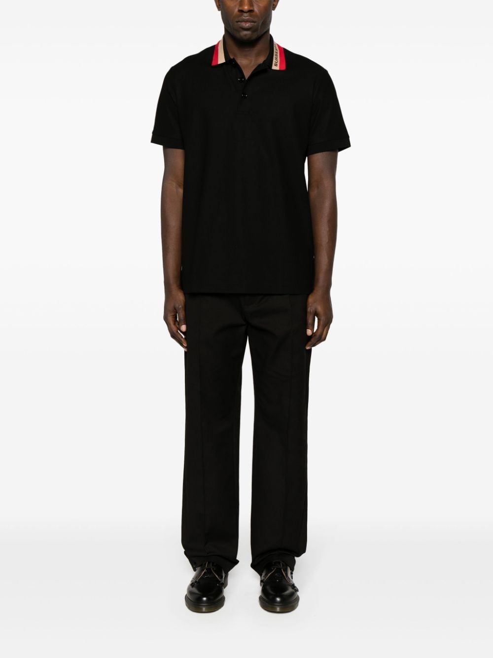 contrasting-collar cotton polo shirt - 2