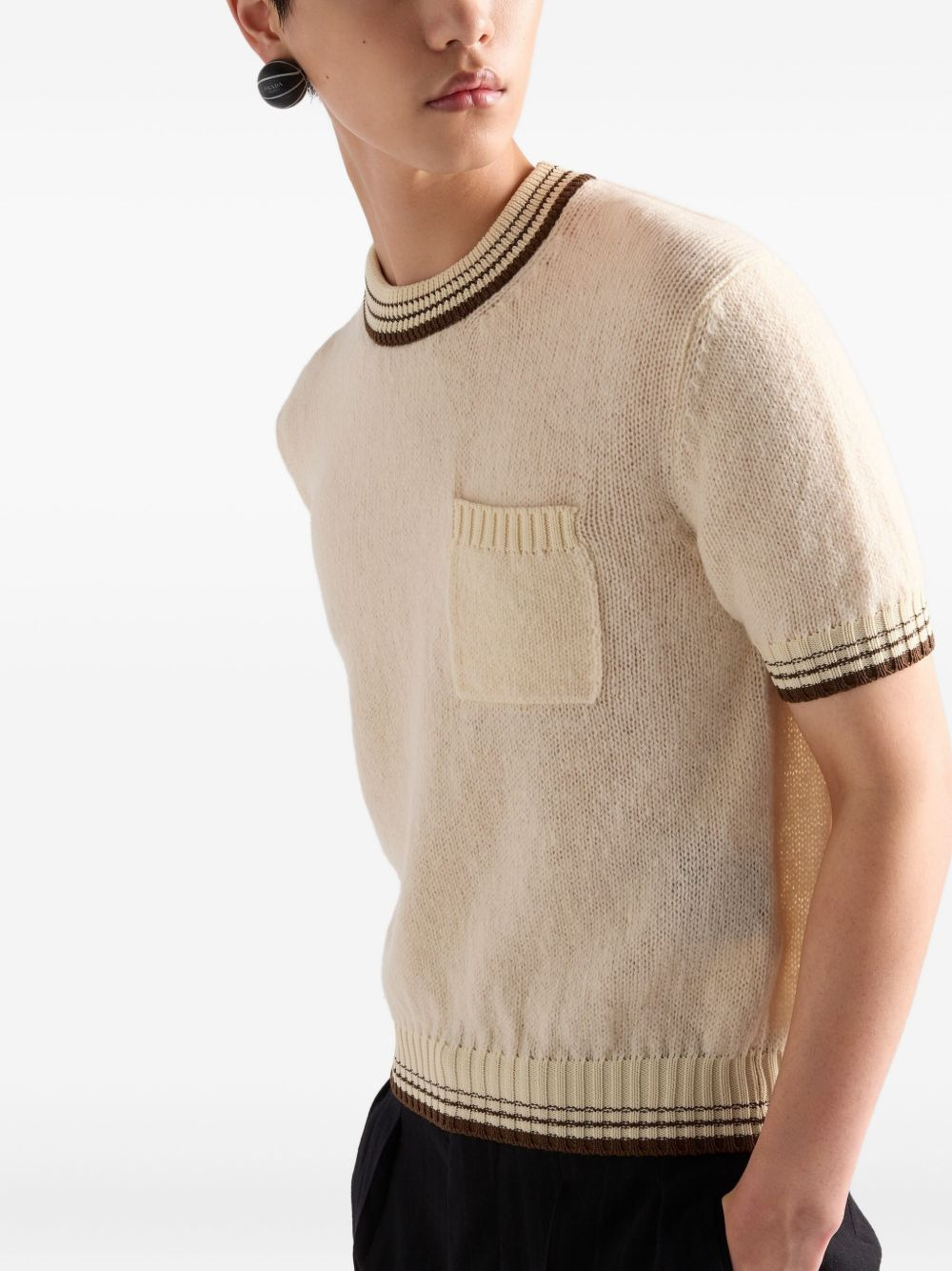short-sleeve pocket sweater - 4