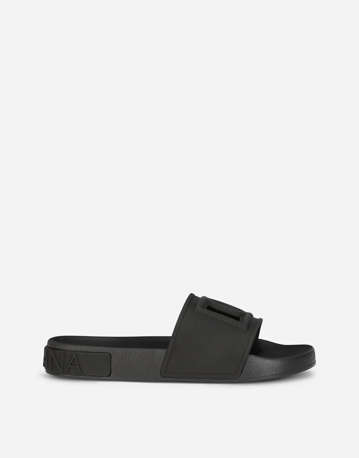 Rubber beachwear sliders with DG logo - 1