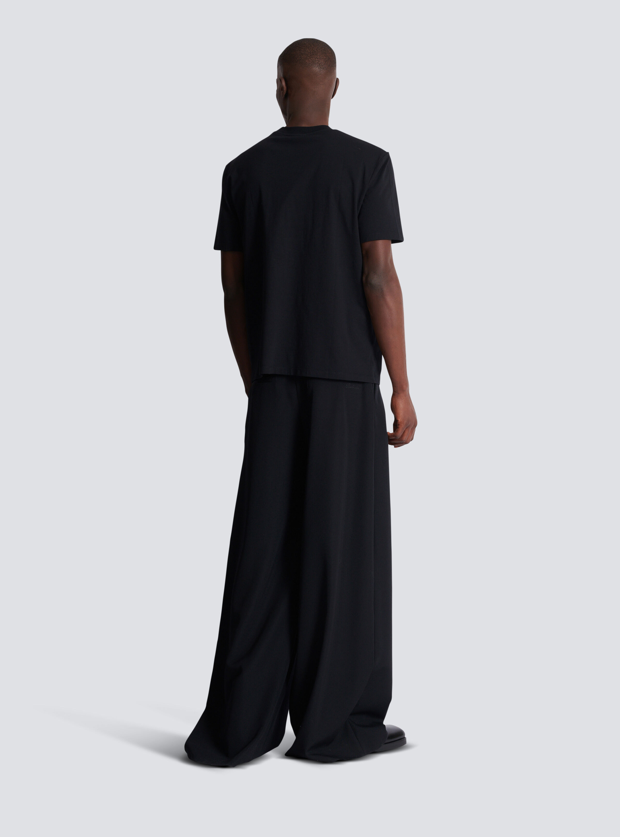 Short-sleeved T-shirt with flocked Balmain College print - 4