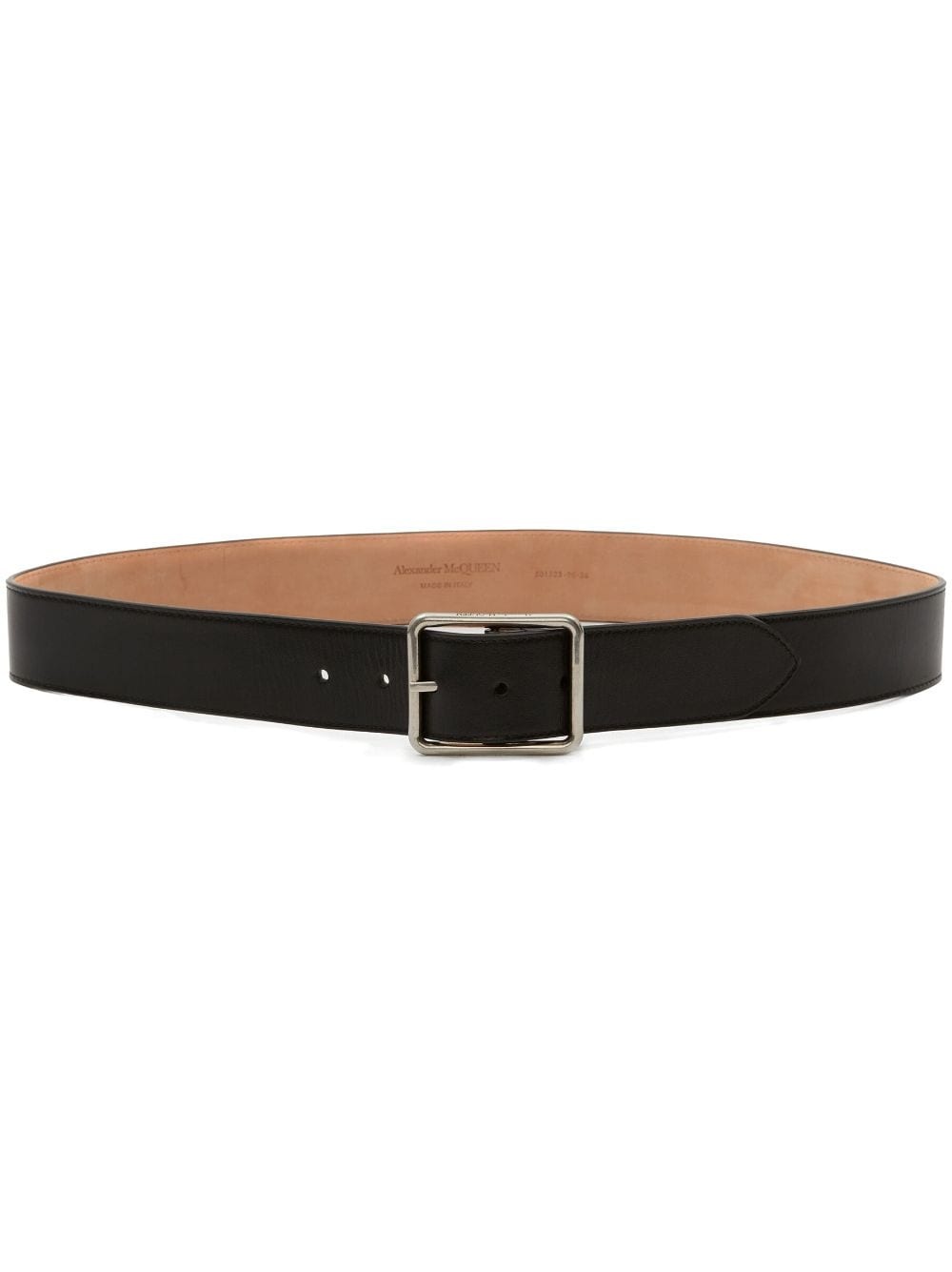 slim-leather buckle belt - 1