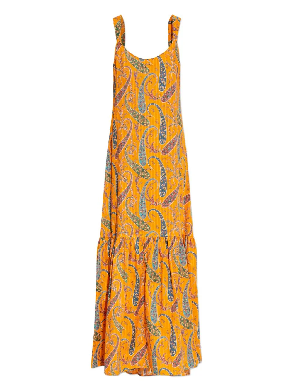 paisley-pattern ruffled maxi dress - 1