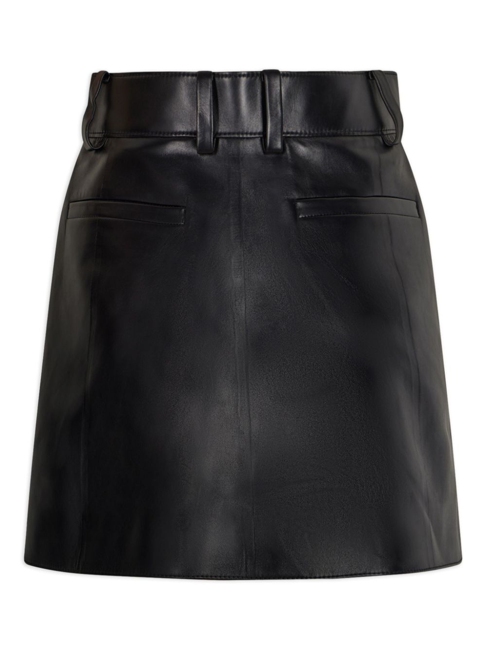 double-buttoned leather miniskirt - 5