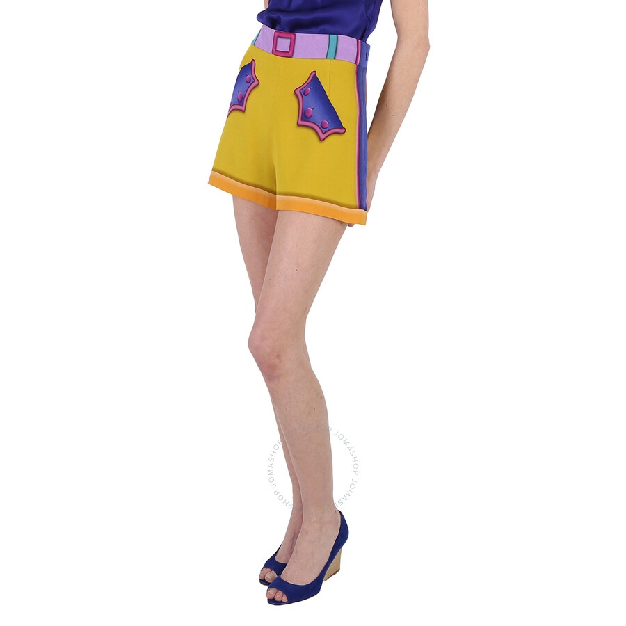 Moschino Ladies Multi Woven Patchwork Printed Shorts, Brand Size 40 (US Size 6) - 5