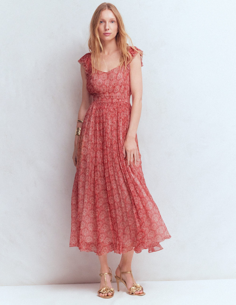 Crinkle Chiffon Maxi Dress-Pink Paradise Gardens 7