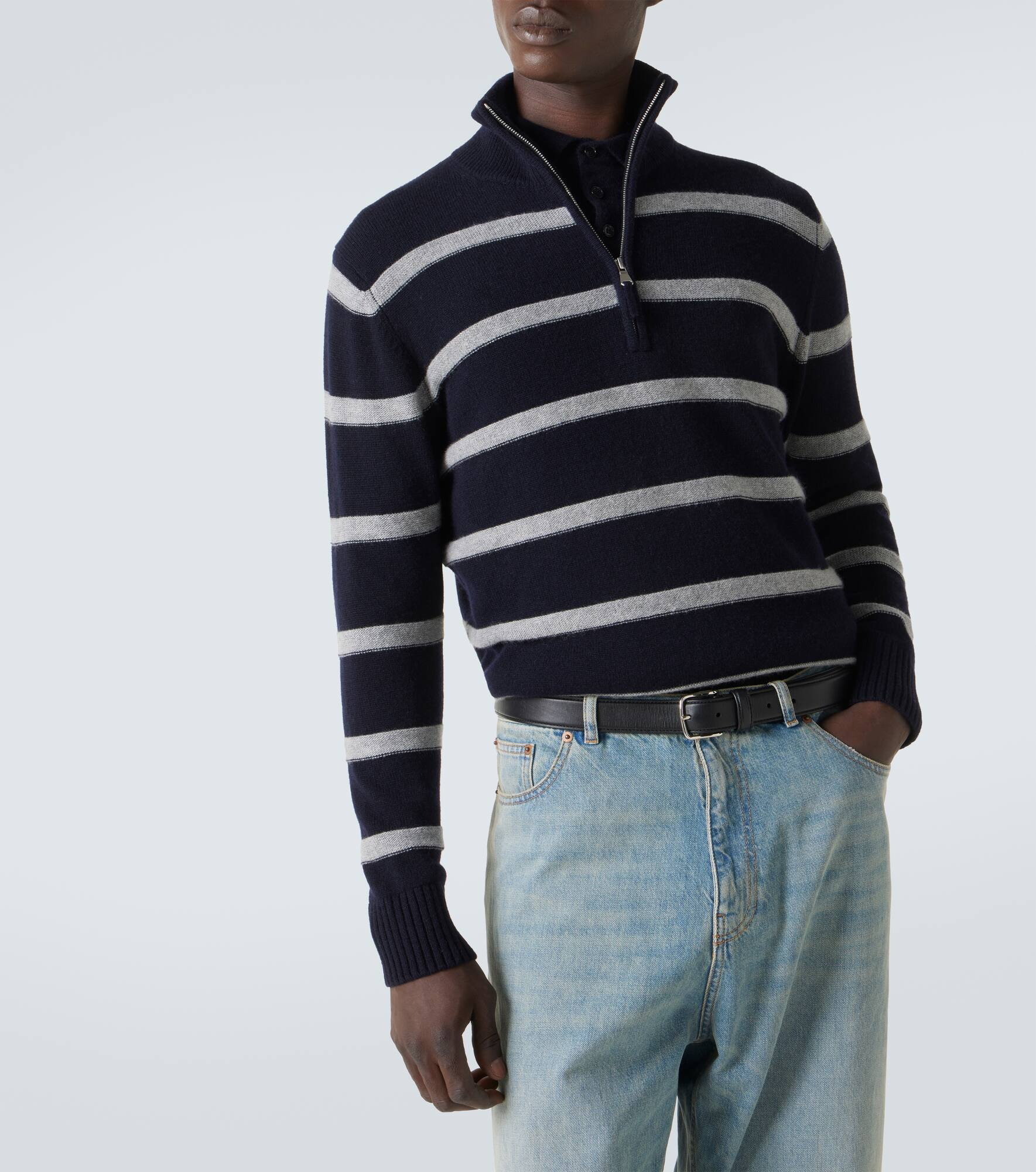 Wool and cashmere half-zip sweater - 5