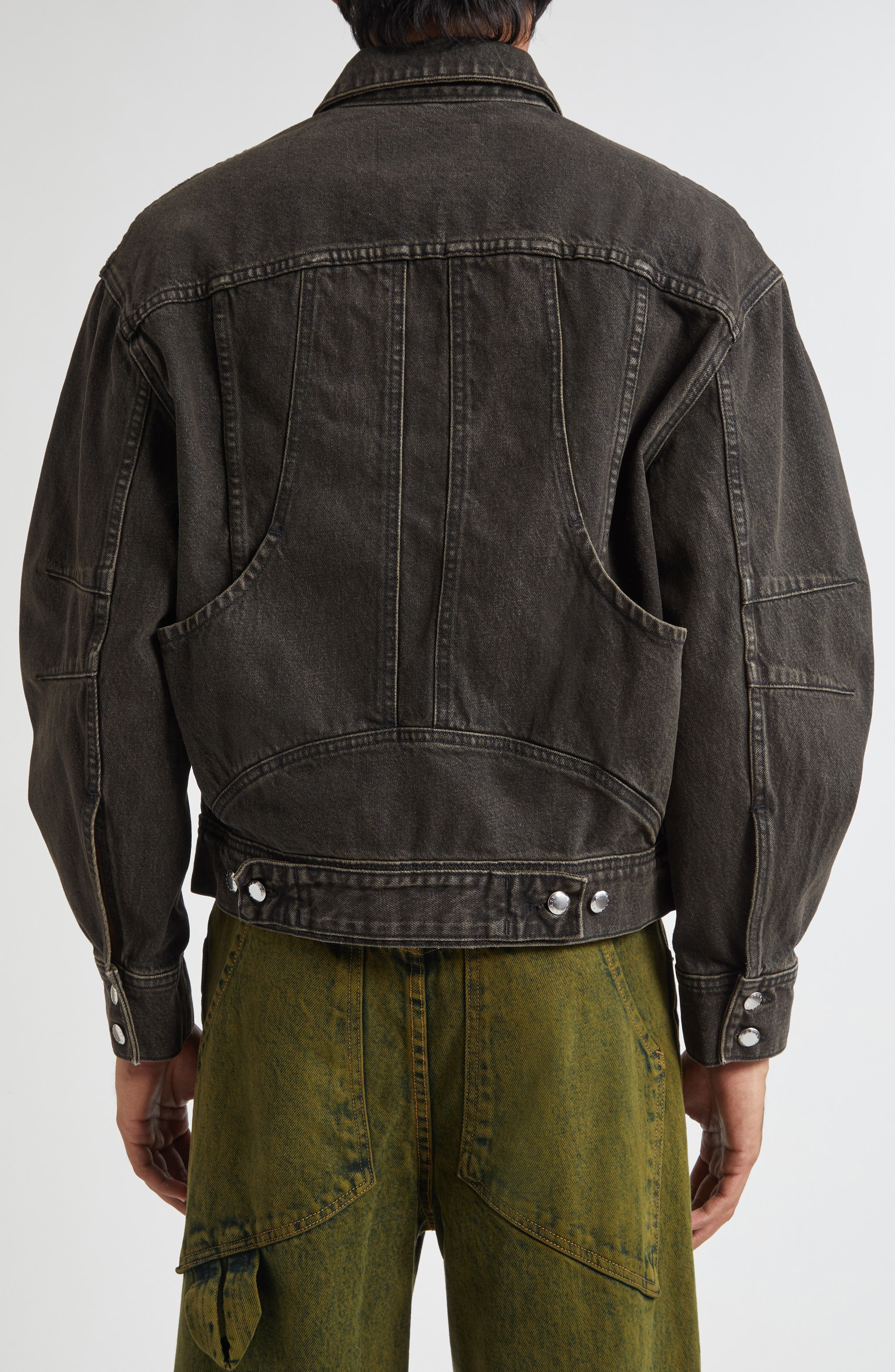 Eckhaus Latta EL Redux Painted Denim Jacket in Stone at Nordstrom - 2