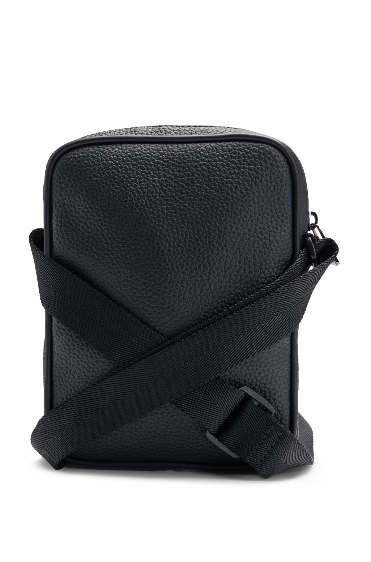 FAUX-LEATHER REPORTER BAG WITH STACKED LOGO - 2