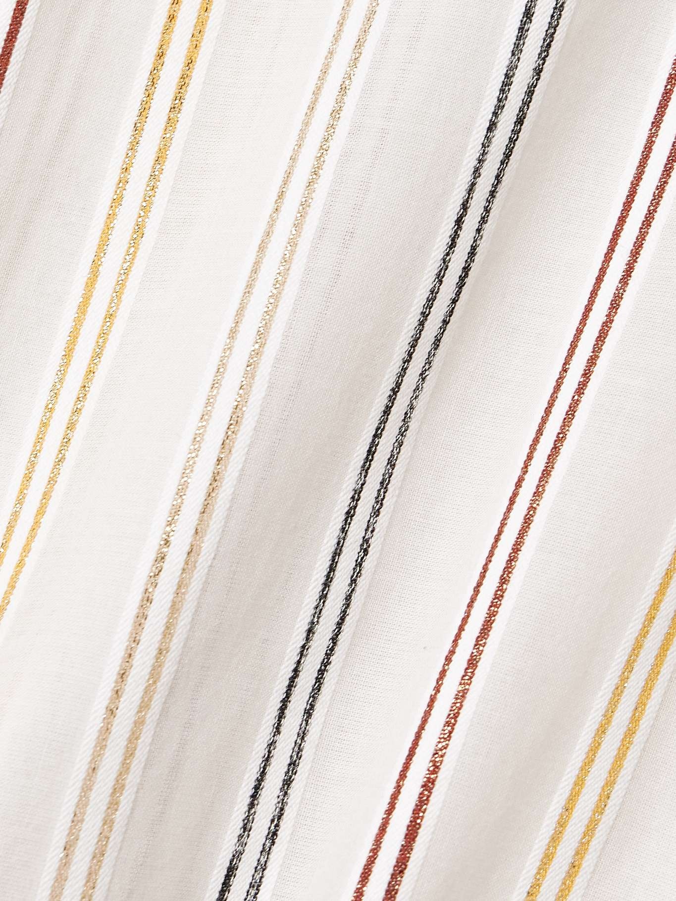 Irisée El Dorado cropped metallic striped cotton-blend voile top - 4