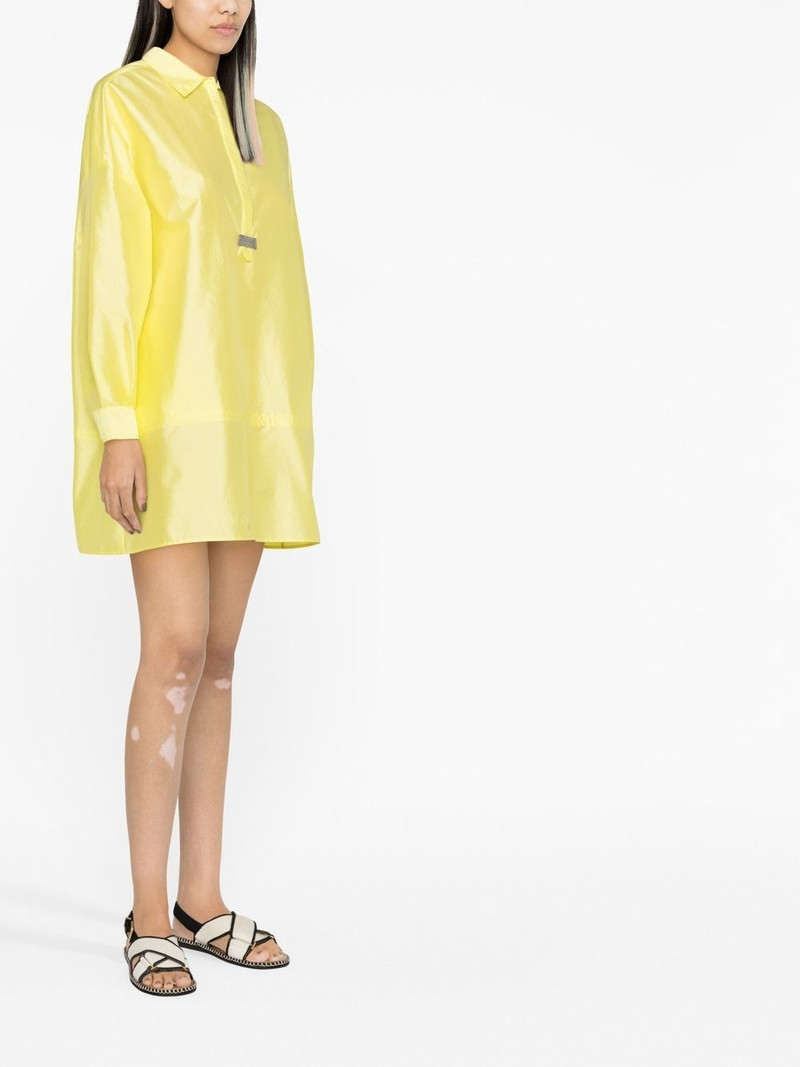 long-sleeved satin mini shirtdress 4