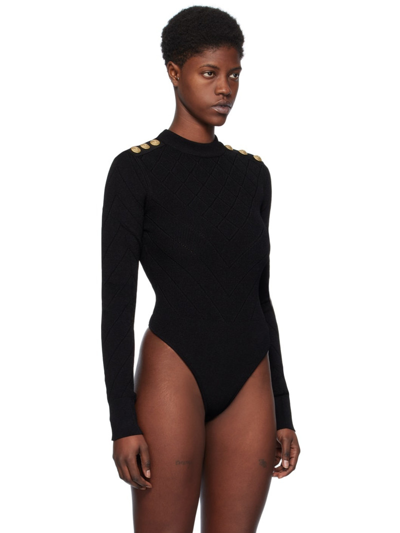 Balmain Black Cutout Bodysuit outlook
