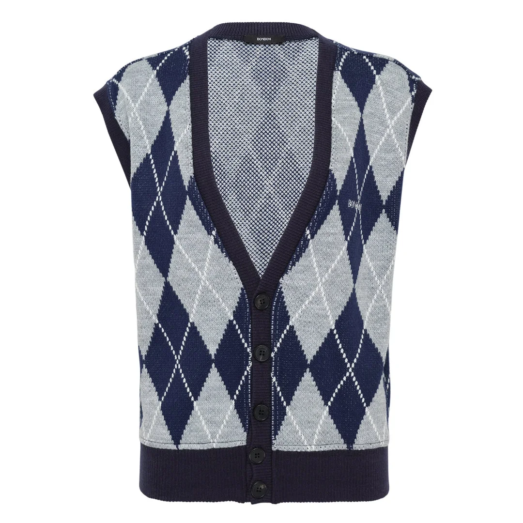 Argyle Knit Vest - 1