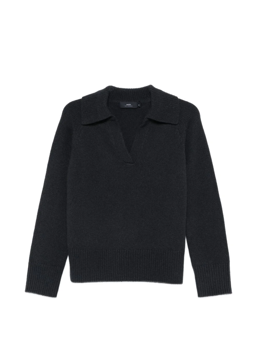 V-neck collared sweater - 1