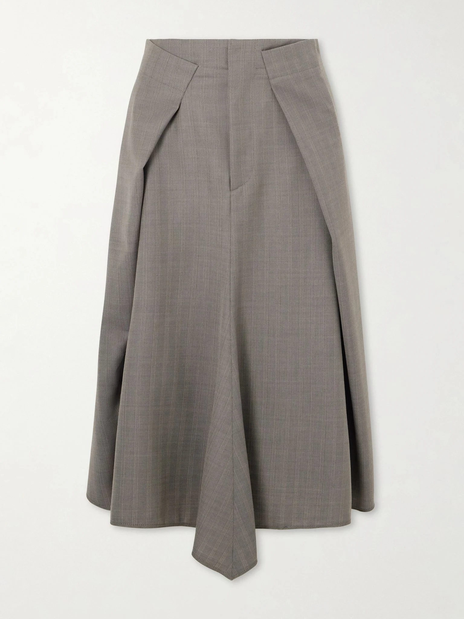 Pleated wool midi skirt Gray - 1