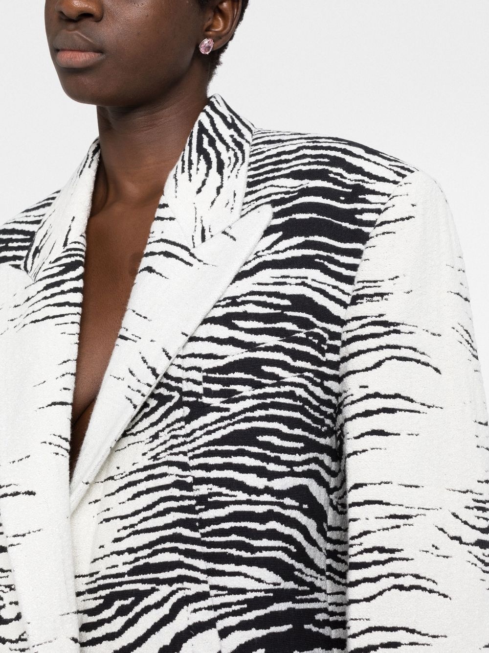 zebra-print single-breasted blazer - 3