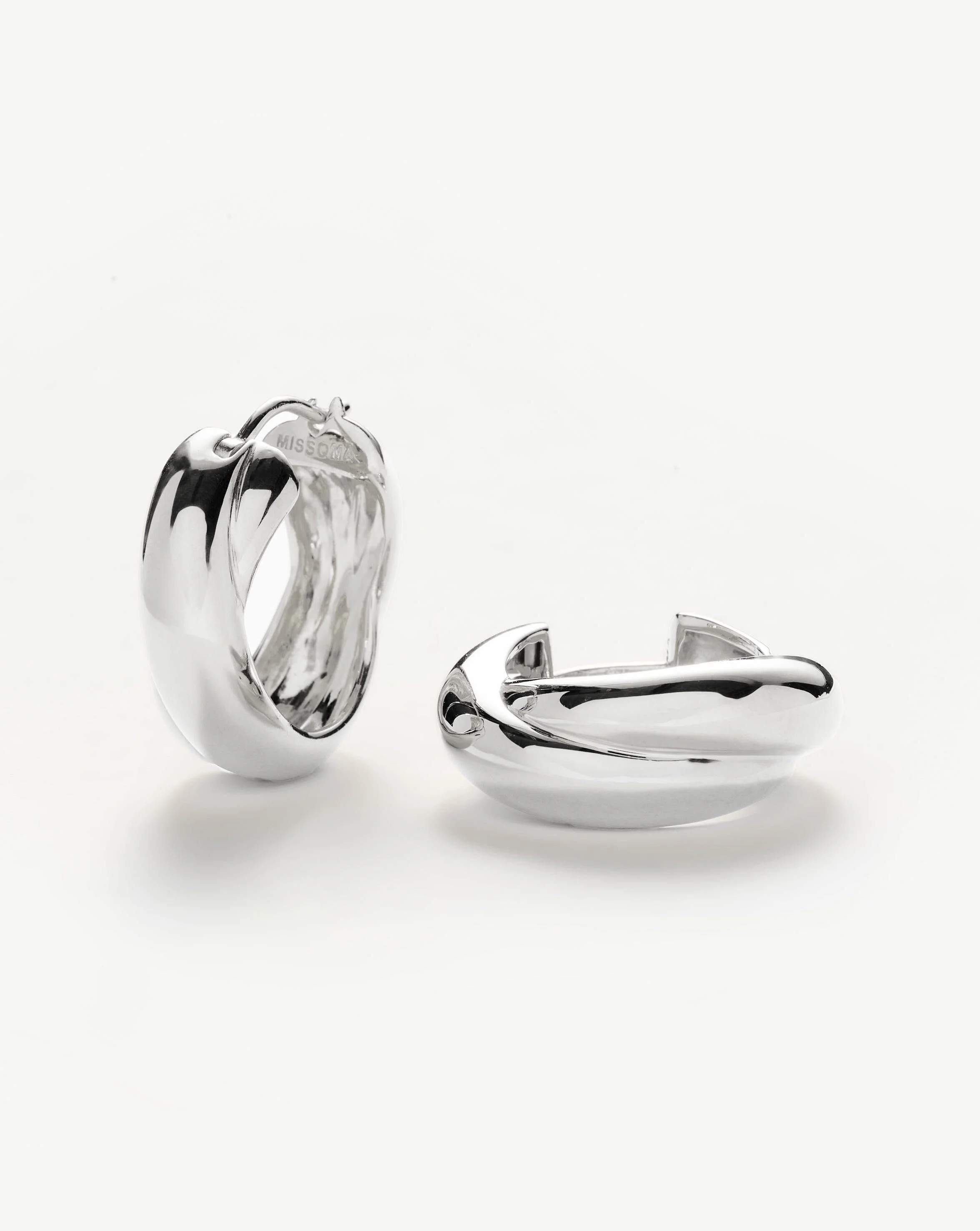 Lucy Williams Chunky Medium Entwine Hoop Earrings - 1