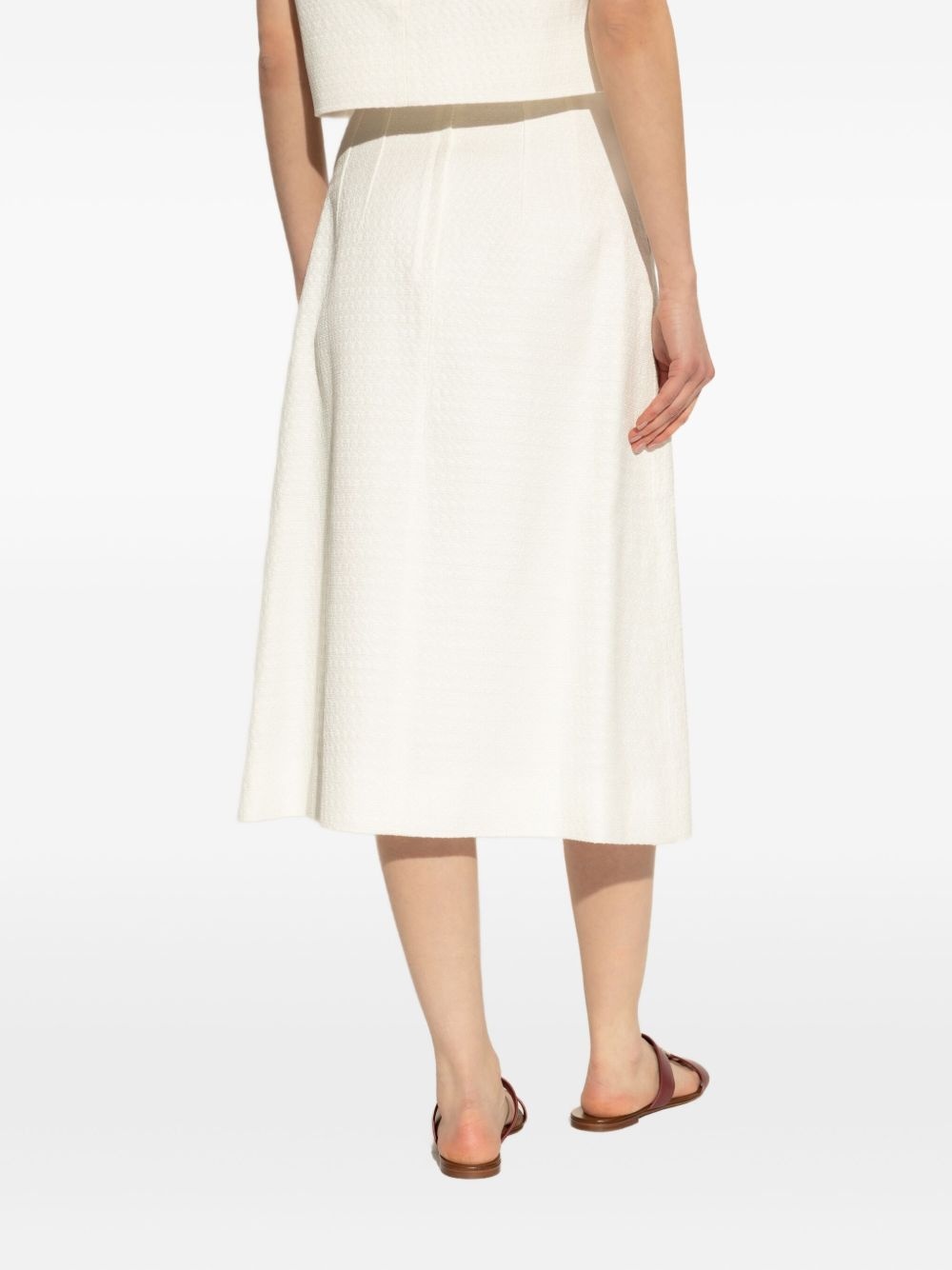 textured front-split skirt - 4
