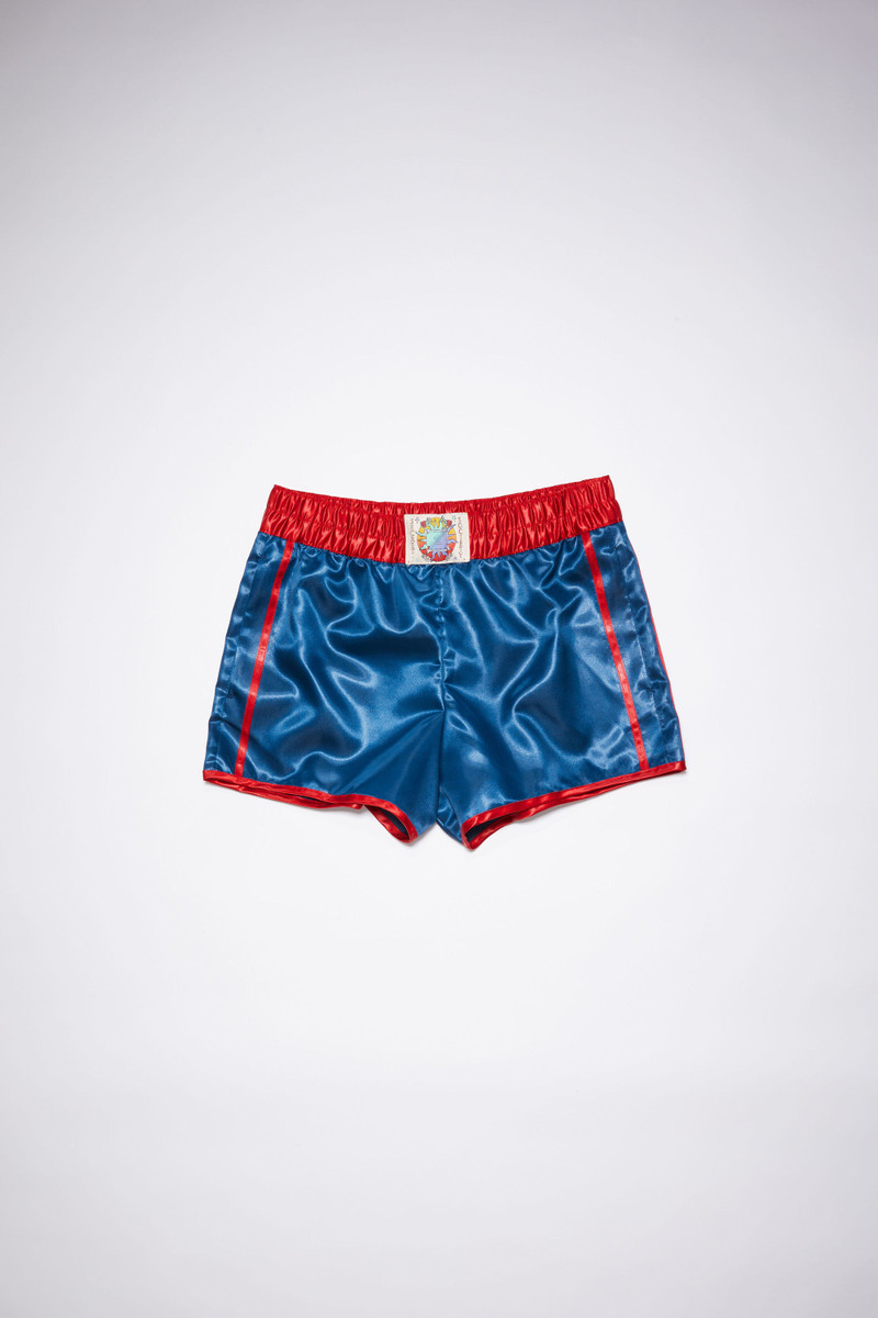 Face patch woven shorts - Indigo blue 5