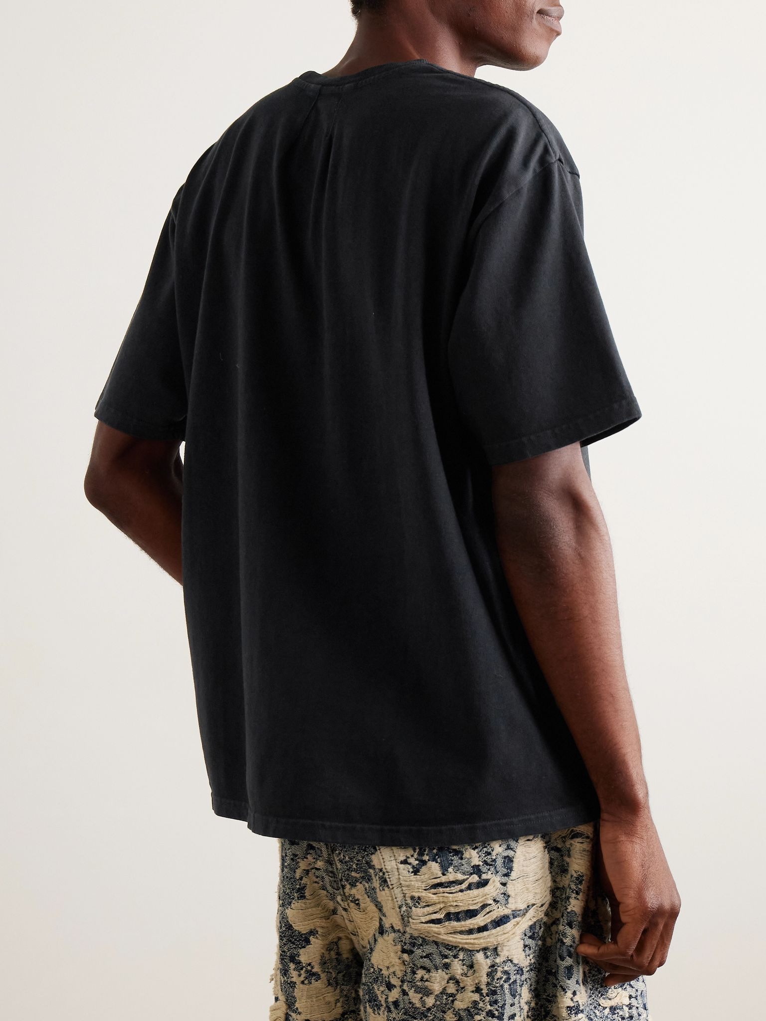 Logo-Print Cotton-Jersey T-Shirt Black - 4