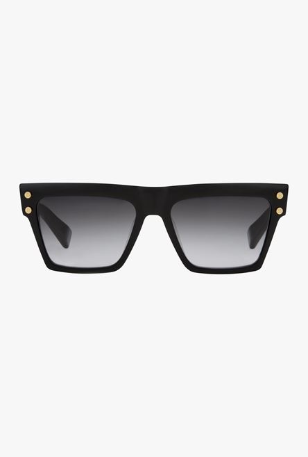 Black and dark gray acetate B-V sunglasses - 1