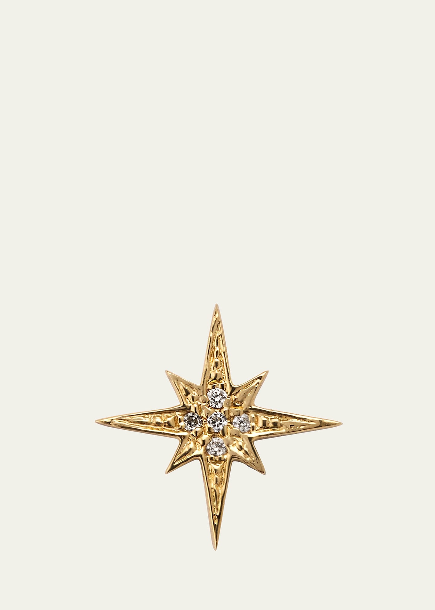 Diamond Starburst Stud Earring, Single - 1