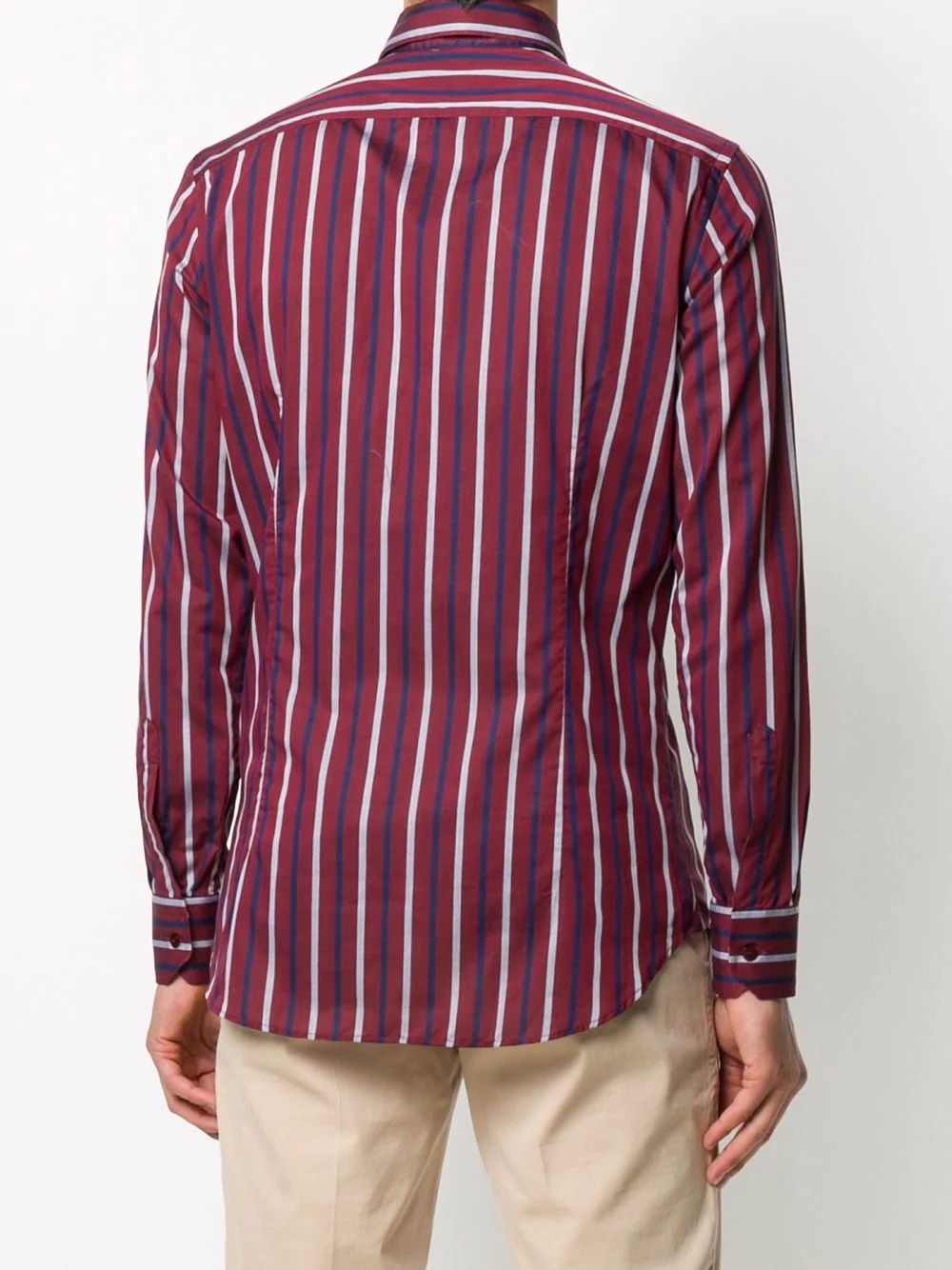 vertical stripe logo embroidered shirt - 4