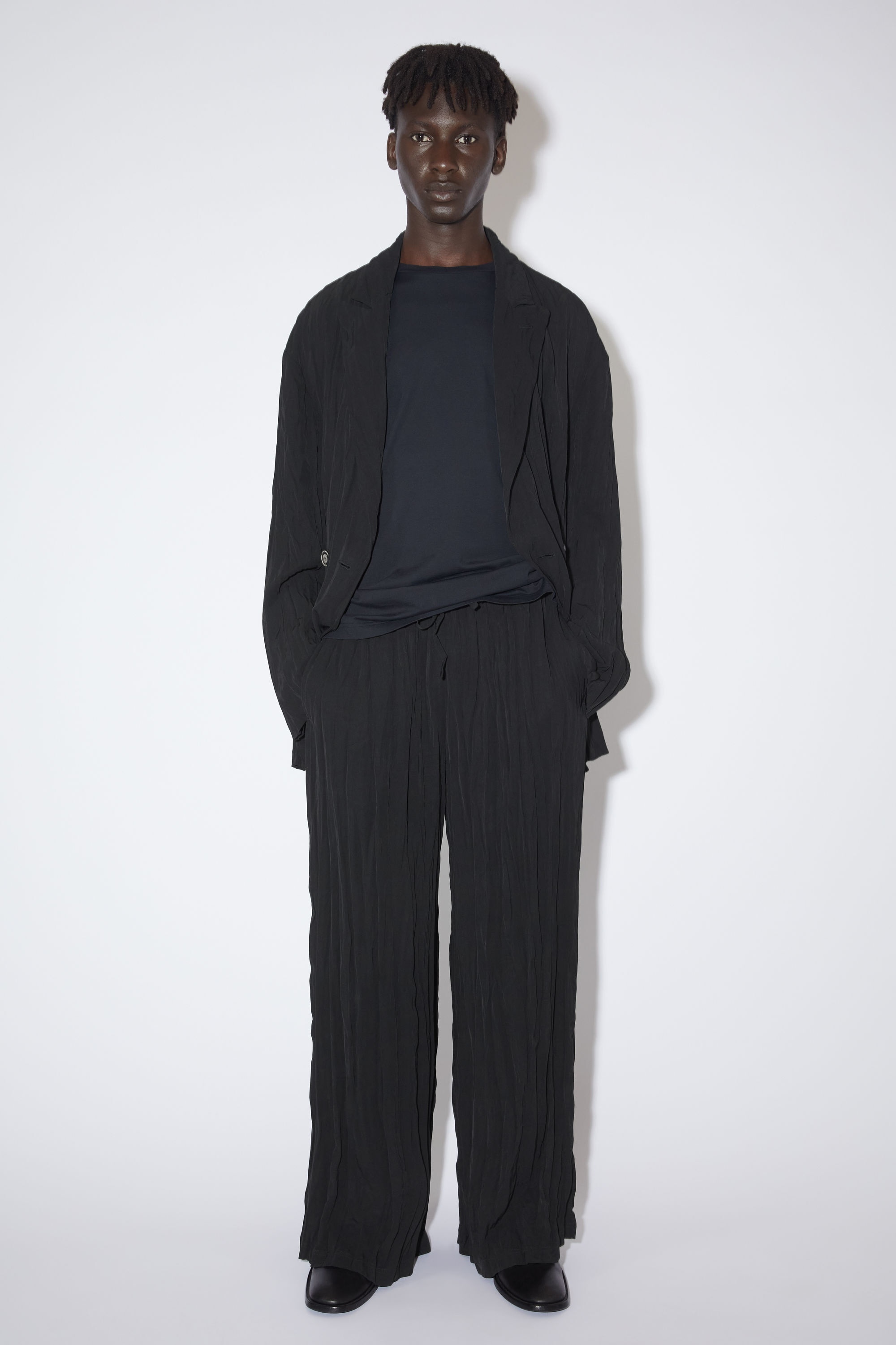 Satin trousers - Black - 5