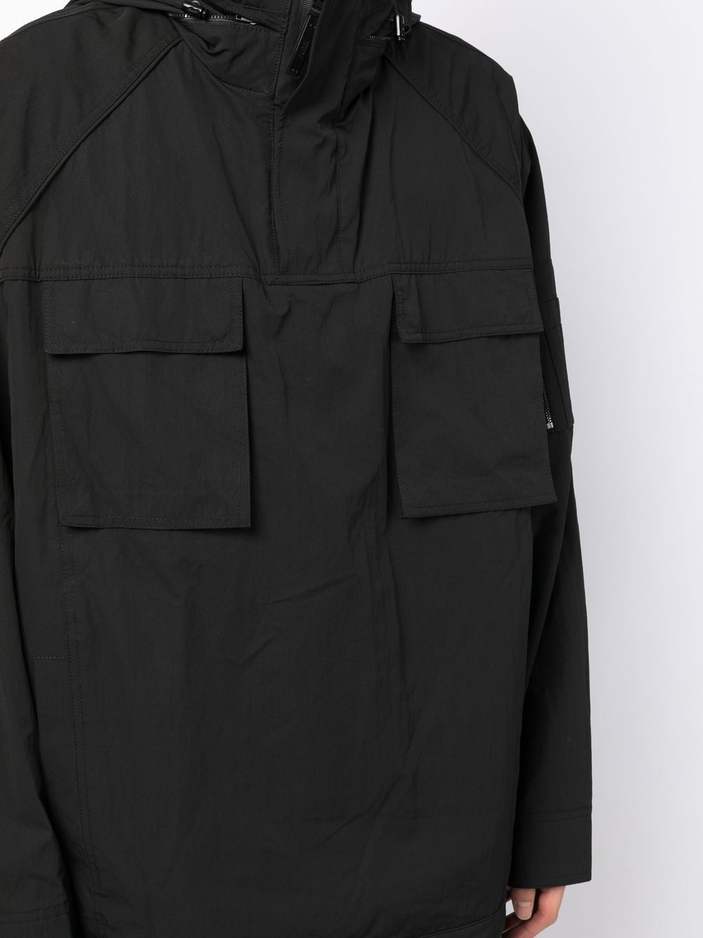 flap-pockets hooded jacket - 5