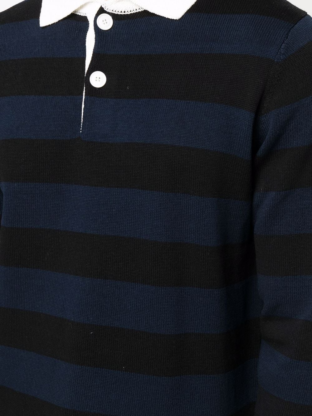 horizontal-stripe polo jumper - 5