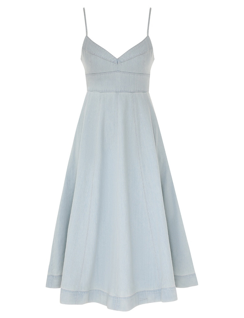 Zimmermann ACACIA DENIM SWING DRESS - 1952DRS252ICESTM | REVERSIBLE