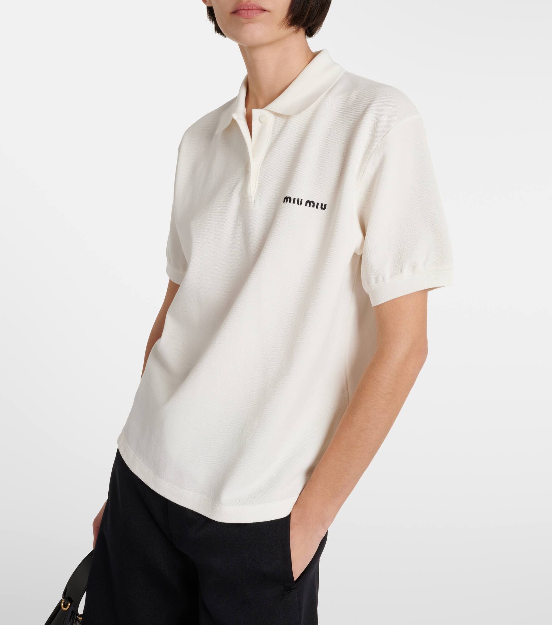 Logo cotton piqué polo shirt - 5