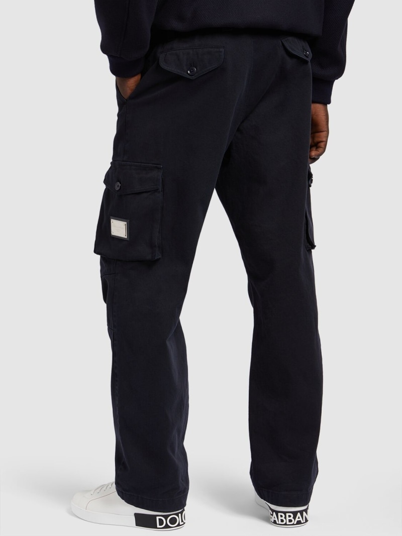 Wide cotton gabardine cargo pants - 3