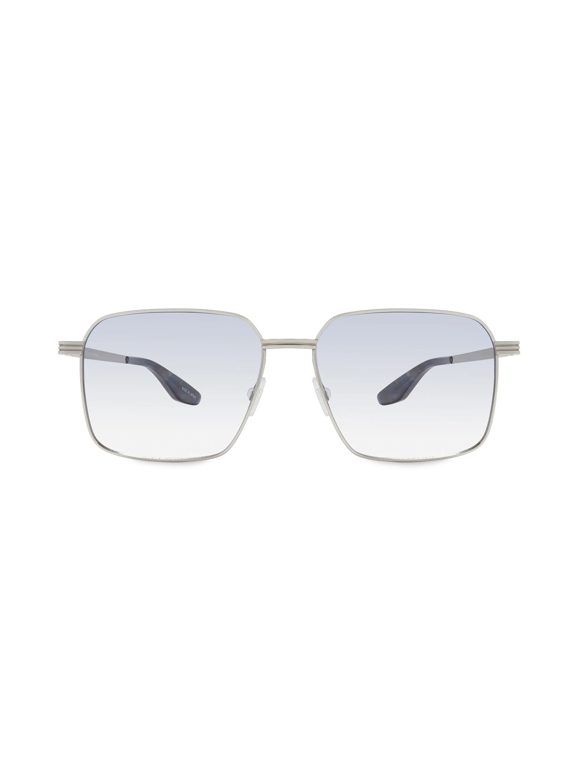 Men's Hampton 55MM Rectangle Sunglasses - Platinum Blue - 1