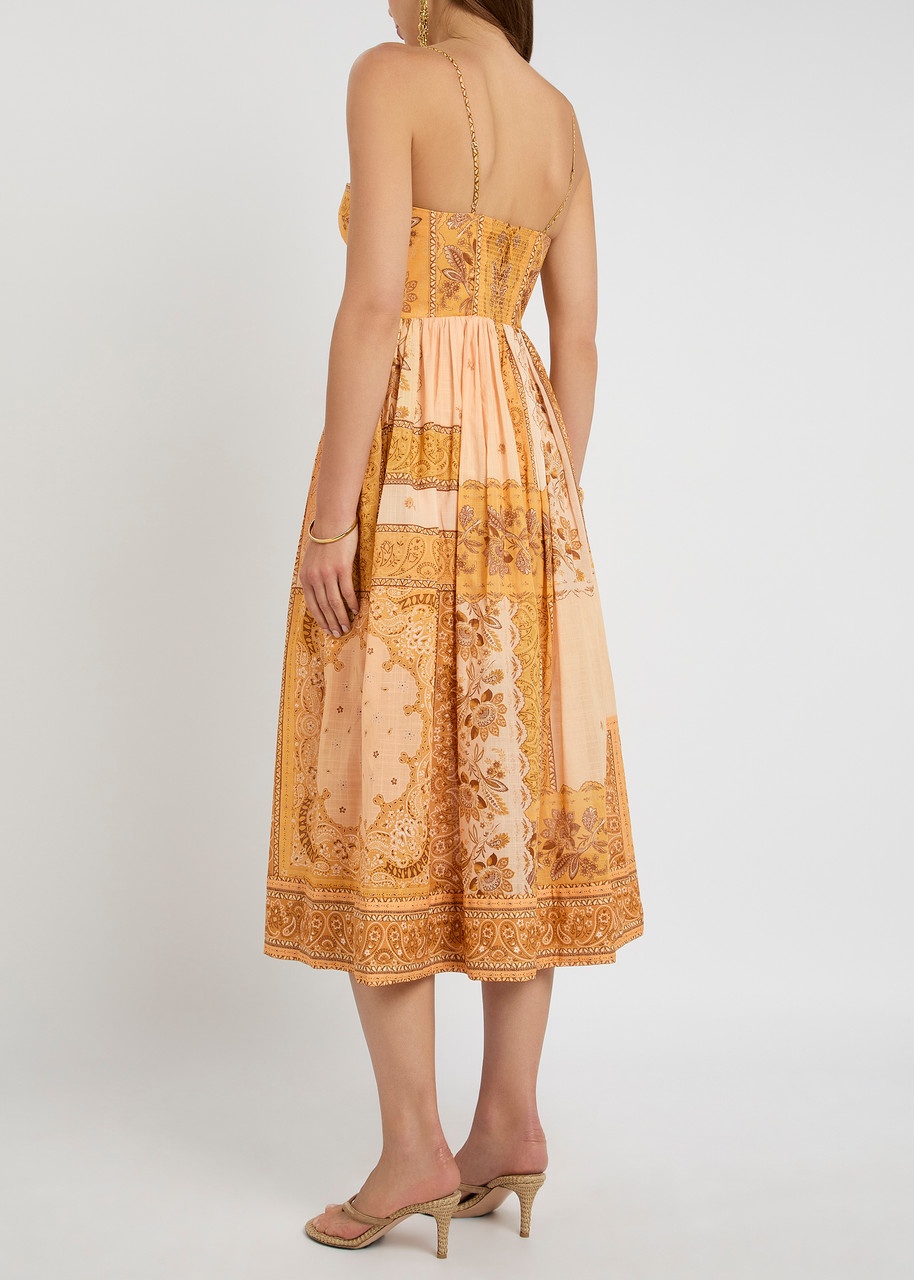 Zimmermann Lucky Corset Printed Cotton Midi Dress - 3